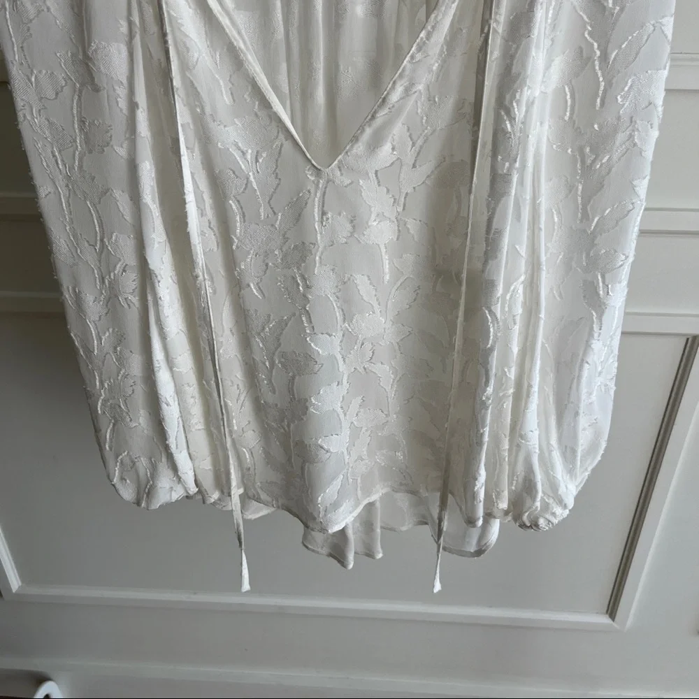 Sheer Blouse with Floral Applique - Picture 13 of 16
